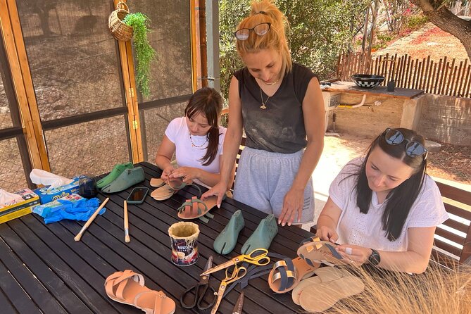 Athens Make Your Own Greek Leather Sandals Workshop - Designing Greek sandals: choose the style, then personalize the details
