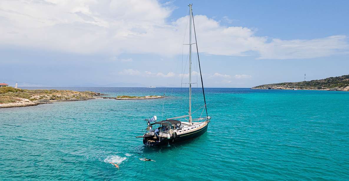 Athens Riviera: Private daily sailing cruise with lunch - Stop One: Ydrousa Island, Saronic Gulf scenery, and clear-water swimming