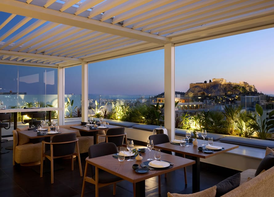 Athens: Rooftop Fine Dining at Whispers Restaurant - The Landmark View Menu: Acropolis, Parliament, National Garden, and More